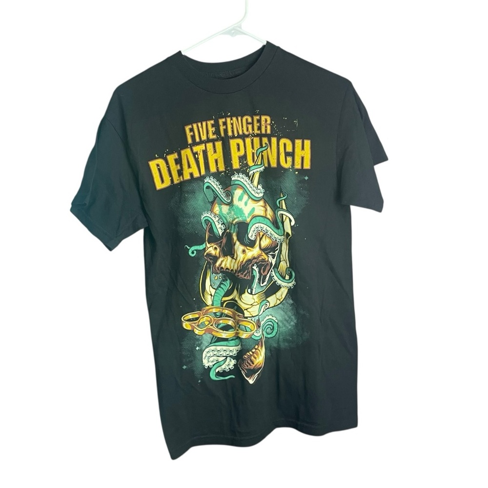 2013 Five Finger Death Punch Octopus Skull T-Shirt Metal Music Band Tee small